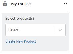 selección de producto en Pay For Post